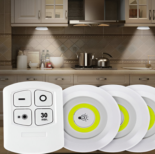 Set de 3 Luces LED Portátiles A Control Remoto Inalámbrico