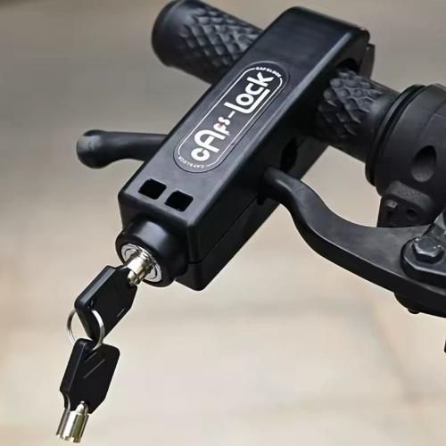 Seguro de Freno para Moto – Negro en Acero Inoxidable